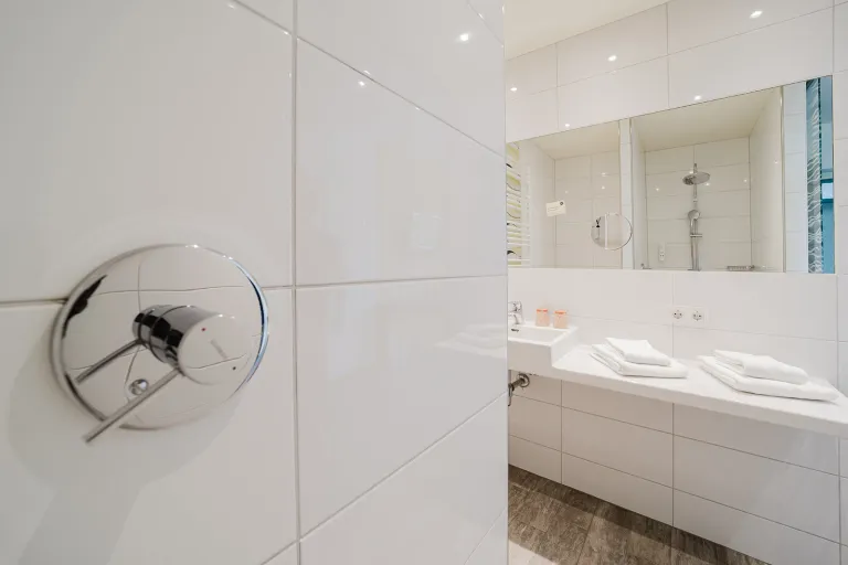 Tap and vanity in the bathroom at Motel Baden