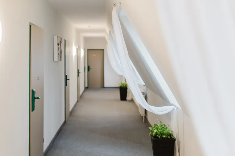 Hallway with plant on the 3rd floor of Motel Baden